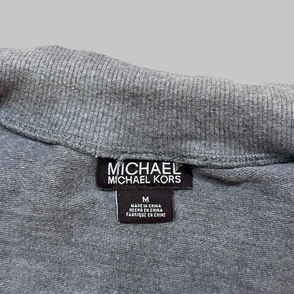 Michael Kors Hybrid Bomber Jacket Gray Knit Sleeves Men’s Medium
